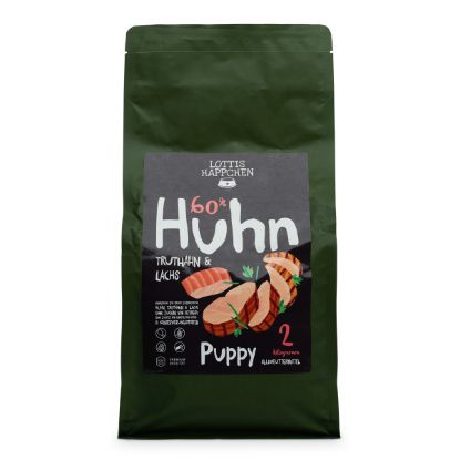 Lottis Häppchen 60 % Huhn, Truthahn & Lachs Puppy Hunde Trockenfutter - 12 kg (LOTTIS HÃPPCHEN)