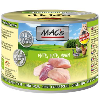 MAC's Cat Ente, Pute & Huhn Multipack Katzen Nassfutter - 6 x 200 g (MACs)