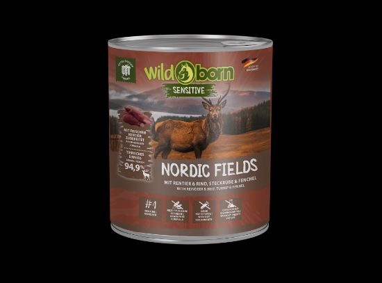 6 x 800g, WILDBORN Nordic Fields Hundefutter mit Rentier & Rind ()