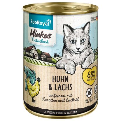 ZooRoyal Minkas Huhn und Lachs mit Karotten 6x400g (ZooRoyal Minkas Naturkost)