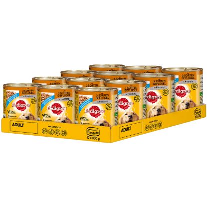 Pedigree Adult mit 3 Sorten Geflügel in Pastete 12x800g (Pedigree)