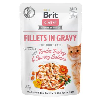 Brit Care Cat Fillets in Gravy Turkey & Salmon 24x85g (Brit Care)